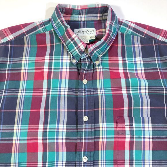 Eddie Bauer Plaid Cotton XL Casual Button-Up Shirt - Picture 6 of 7